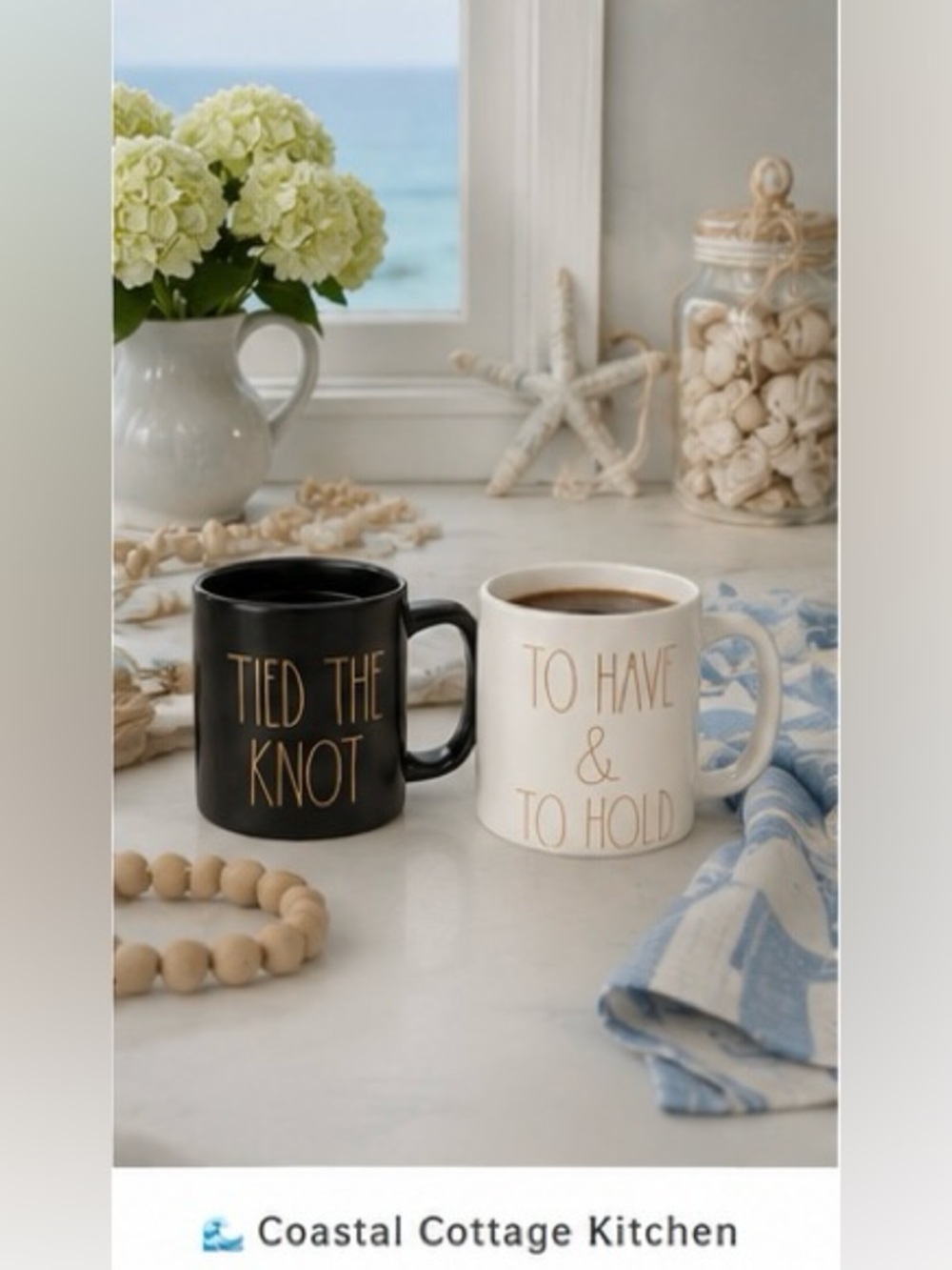 Rae Dunn “Tied the Knot” & “To Have & To Hold” Mug Set | Wedding Coffee Mug Gift